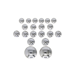 Ford Parts -  Convertible Top Interior Bolt Stainless Cap Covers -5 Different Sizes (18pcs)