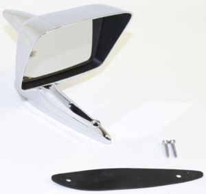 Rear View Mirror - Exterior - Hooded Outside Rear View Mirror W/  Rubber Gasket and Hardware. '56-59 Fairlane, '58-64 Galaxie Photo Main
