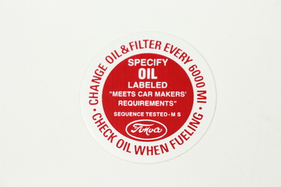 Oil Filler Cap Decal Photo Main