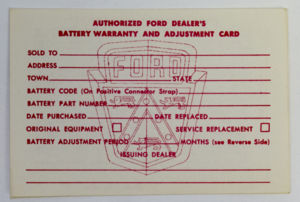 Battery Warranty Card Photo Main