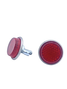 License Plate Fastener - Red Jewel Plastic Reflector Photo Main