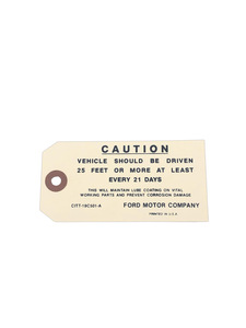 Car Ford Production "Caution" Driven Tag Photo Main