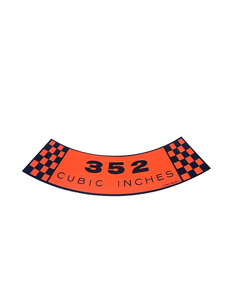 Ford Car Air Cleaner 352-2v Decal Photo Main