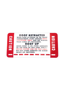 Retractable Stowage Caution Decal Photo Main