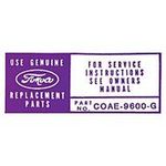 Ford Parts -  Air Cleaner "Ford" Service Decal - 292