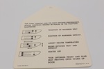 Ford Parts -  Heater Instruction Tag