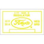 Ford Parts -  Voltage Regulator Decal W/ Out A/C