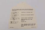 Ford Parts -  Heater Instruction Tag