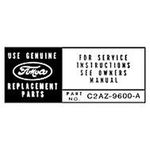 Ford Parts -  Air Cleaner Service "Ford" Decal - 292