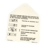 Ford Parts -  Heater Instruction Tag