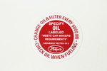 Ford Parts -  Oil Filler Cap Decal