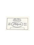 Ford Parts -  Voltage Regulator Decal - W/ Out A/C and W/ Generator